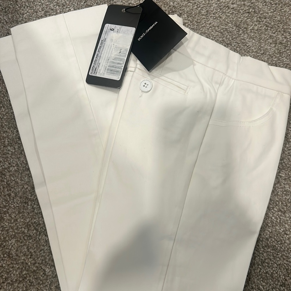 Dolce and gabanna kids white trousers